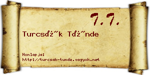 Turcsák Tünde névjegykártya