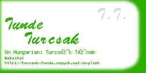 tunde turcsak business card
